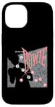 Coque pour iPhone 14 David Bowie Let's Dance Rose et Gris