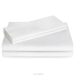 Linenspa Parure de lit en Coton mélangé Ultra Doux à Poches Profondes de 600 Fils au Pouce carré, pour lit Double, Blanc