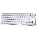 Mini Wired Mechanical Gaming Keyboard OUTEMU Brown Switch 68-Keys (60%) Gaming Keyboard - White Case Silver Tone Plate Magicforce by Qisan