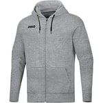 JAKO Men's Base Hooded Jacket, Mottled Light Grey, XXX-Large