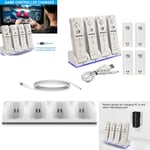 4X* For Wii Remote Controller Rechargeable Batteries Pack & Charger Dock Station