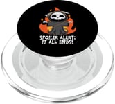 Spoiler Alert It All Ends Funny Kawaii Grim Reaper Pun PopSockets PopGrip for MagSafe