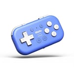 8BitDo Micro Bluetooth Gamepad Pocket-sized Mini Controller for Switch, Android, and Raspberry Pi, Support Keyboard Mode (Bleu)