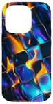 Coque pour iPhone 14 Pro Art abstrait psychédélique bleu électrique futuriste