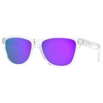 Oakley Frogskins XS Sunglasses Clear Frame Prizm Violet Lens