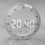 Horloge Murale de Salon 3D led Portable éLectronique ÉCran avec Secondes Sautantes, Blanc et