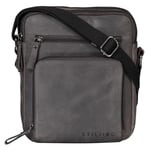 STILORD 'Darius' Sacoche Messenger Homme Cuir Petit Sac à Bandoulière Vintage pour Tablet 10,1' Sac Homme à l'Épaule Besace en Cuir Véritable, Couleur:grafite