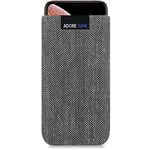 Adore June Business Housse Compatible avec iPhone X/iPhone XS, Pochette Établie Caractéristique Matériel avec Affichage Nettoyage Effet, Gris/Noir