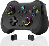 Wireless Gaming Controller For Switch/Ios/Android/Ps4,Dual Shock Gamepad Joystick Support Turbo,Macro,Gyro Axis,Wake-Up,Hall Effect Joysticks,Support Streaming On Ps5/Xbox/Pc (Black)