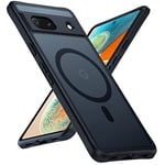 TOCOL Coque Magnétique pour Google Pixel 7a [Protection d'objectif Tout Compris] Coque Aimantée Antichoc Mat Translucide, Mag Noir