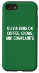 Coque pour iPhone SE (2020) / 7 / 8 Olivia court sur le café, le chaos et les plaintes