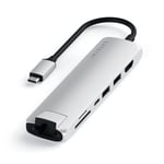 Satechi USB-C Slim MultiPort hub - 4K - 7 vejs - Sølv