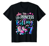 Youth Roller Skate 7th Birthday Shirt 7 Year Old Girl Party T-Shirt