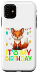 Coque pour iPhone 11 It's my birthday a fox stamping party for girls