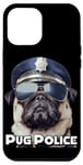 iPhone 15 Pro Max Pug Police Dog Lover Gift - Funny Pug in Police Uniform Case