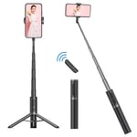 Colorlizard Selfie Stick Phone Tripod, Lightweight Aluminum All in One Extendable Selfie Sticks with Wireless Bluetooth Remote and 270° Rotation Mini Tripod for iPhone /Android Phones… (Grey)