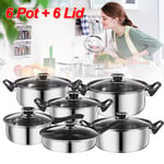 12Pcs/Set Non Stick Saucepan Cookware Set Cooking Pot Frying Pan Set With Lids