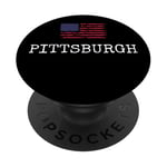 Pittsburgh City USA Flag State Voyageant US America Town PopSockets PopGrip Adhésif