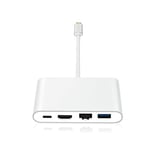 D2 Diffusion Hub USB-C Universel pour Macbook et PC munis d'un connecteur USB-C 4 Ports : USB + HMDI + Ethernet + USB-C