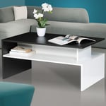 Idmarket - Table basse rectangulaire gabi blanche et noire multirangements