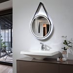 Bernstein - Miroir de salle de bain rond lumineux led suspendu avec fonction chauffage anti-buée et lumière réglable - diamètre 60cm - 2805