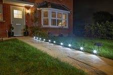 Smart Solar Warm White Spot String Lights - Set of 10