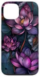 iPhone 13 Purple Lotus Flowers Beautiful Floral Flower Case