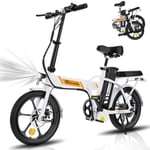 Vélo électrique Gros Pneus 16  EK5- Batterie amovible Adulte - Blanc - Neuf