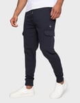 Threadbare Mens 'Stefan' Cargo Style Joggers - Navy Cotton - Size X-Large