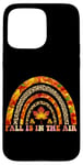 Coque pour iPhone 15 Pro Max Fall Is In The Air Léopard Feuilles Arc-en-ciel