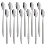 Meisha Long Handle Iced Tea Spoon, Stainless Steel Economy Collection Ice Cream Spoon for Mixing, Cocktail Stirring, Tea, Coffee, Milkshake, Cold Drink, Set of 12 - Silver