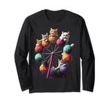 Ferris Wheel Kittens Whimsical Cat Art Long Sleeve T-Shirt