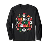 Merry Rizz Mas Sigmas- Gen Alpha Middle School Christmas Long Sleeve T-Shirt