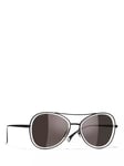 CHANEL Pilot Sunglasses CH4260, Matte Black/Mirror Black