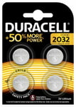 Duracell Specialty Type 2032 Lithium Coin Battery DL2032 ECR2032 (4 batteries)