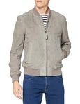 Schott NYC Men's Bomber Suede Leather Jackets, Light Grey, X-Large