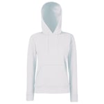 Fruit of the Loom Womens Ladies Lady Fit Hooded Sweatshirt / Hoodie - White viscose - Size Small