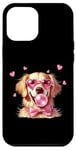 Coque pour iPhone 12 Pro Max Golden Retriever pour chien, Saint-Valentin, maman, papa, Bubblegum Bubble