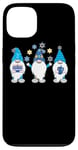 Coque pour iPhone 13 Nains de jardin Hanukkah Shalom - Chapeaux bleus