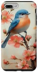 Coque pour iPhone 7 Plus/8 Plus Oiseau Roses Fleur Aquarelle Bluebird