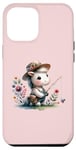 iPhone 13 Pro Max Adorable Horse Fishing and Floral On Pink Case
