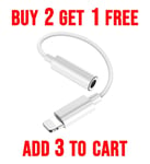 For Iphone Headphone Adapter Jack 8 Pin to 3.5Mm Aux Cord Dongle Converter UK