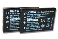 vhbw 2x Batterie compatible avec Medion P47005, MD85961, MD86093, MD85733, MD86064, MD86279, MD88188, MD86461 appareil photo (1000mAh, 3,6V, Li-ion)