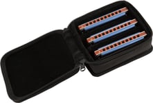 Midnight Blues Harmonica Pack of 3 with Case