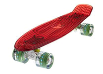 Ridge Blaze Mini Cruiser Skateboard Skate Transparent avec Roues Lumineuses LED: Planche a Roulettes complet