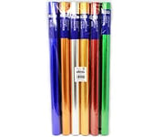 Bright Ideas Metallic Paper Rolls – Assorted. Sheet Size: 50cm x 4.5m, Pack of 6. Foil Coated 100gsm Paper. Paper for Festive Crafts, Wrapping Paper and Art and Craft for Kids and Crafters. BI0746.