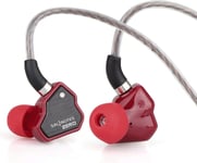 7Hz Salnotes Zero Hifi ¿¿couteurs Intra-Auriculaires De 10 Mm Dynamiques Iem Avec Diaphragme En M¿¿tal Composite, Cable Ofc 2 Broches D¿¿tachable (Rouge, Sans Mic)