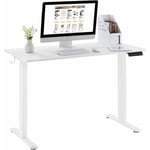 Woltu - Bureau Assis Debout Électrique 120x60cm, Table de Bureau Réglable en Hauteur, Bureau avec 4 Contrôles de Mémoire, Gestion des Câbles et