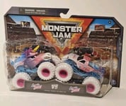 Monster Jam Sparkle Smash Unicorn Vs Sparkle Smash Truck 2 Pack 1:64 Scale