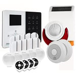 Atlantic's - Alarme Maison sans Fil IP IPEOS Kit 8 MD-326R - Pack Alarme WiFi - Paramétrage à Distance Blanc/Noir